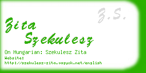 zita szekulesz business card